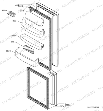 Взрыв-схема холодильника Electrolux ENB32200W - Схема узла Door 003